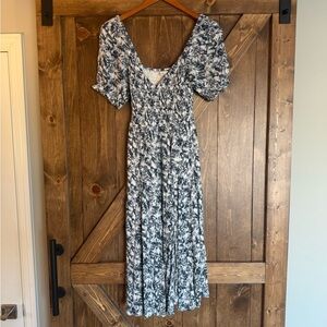 Abercrombie & Fitch Black and White Floral Maxi Dress